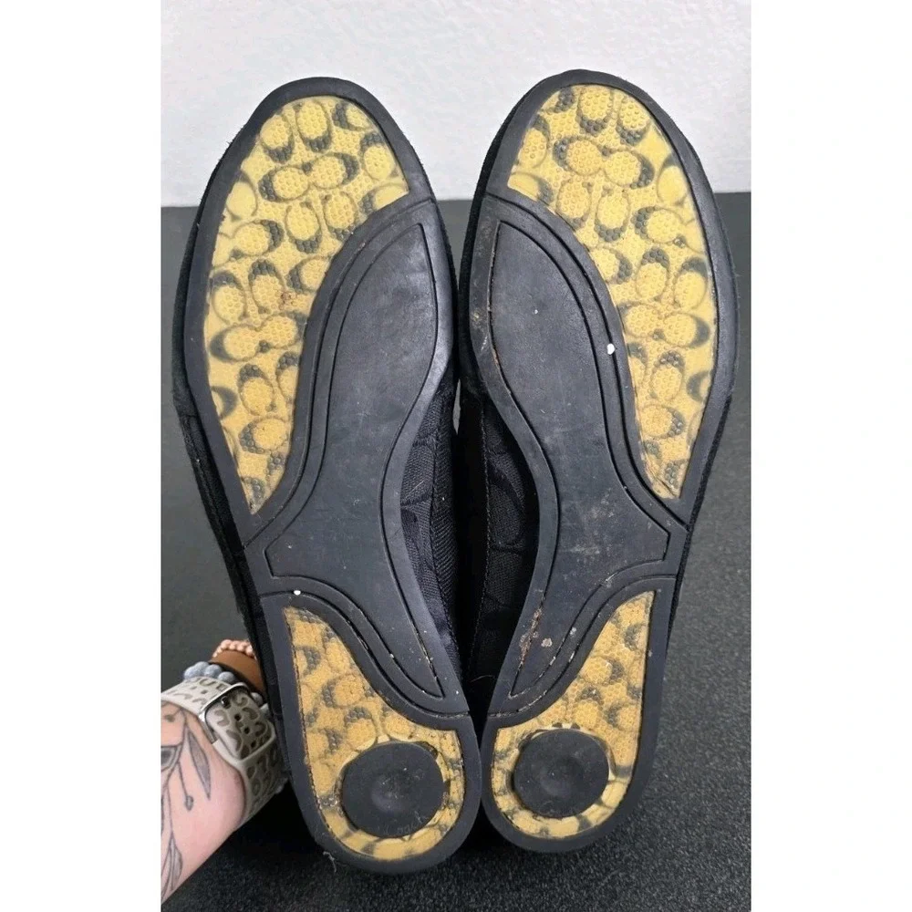 Vintage Coach Harmonie Black Woman 8.5 Shoes Sneaker‎ Pull On Suede Casual